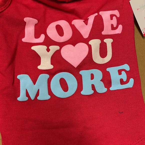 Dog outfit clothing Red dog apparel love you more - Picture 2 of 7